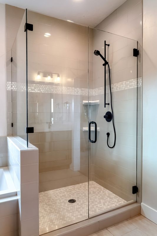 Contemporary Shower with Matte Black Fixtures
